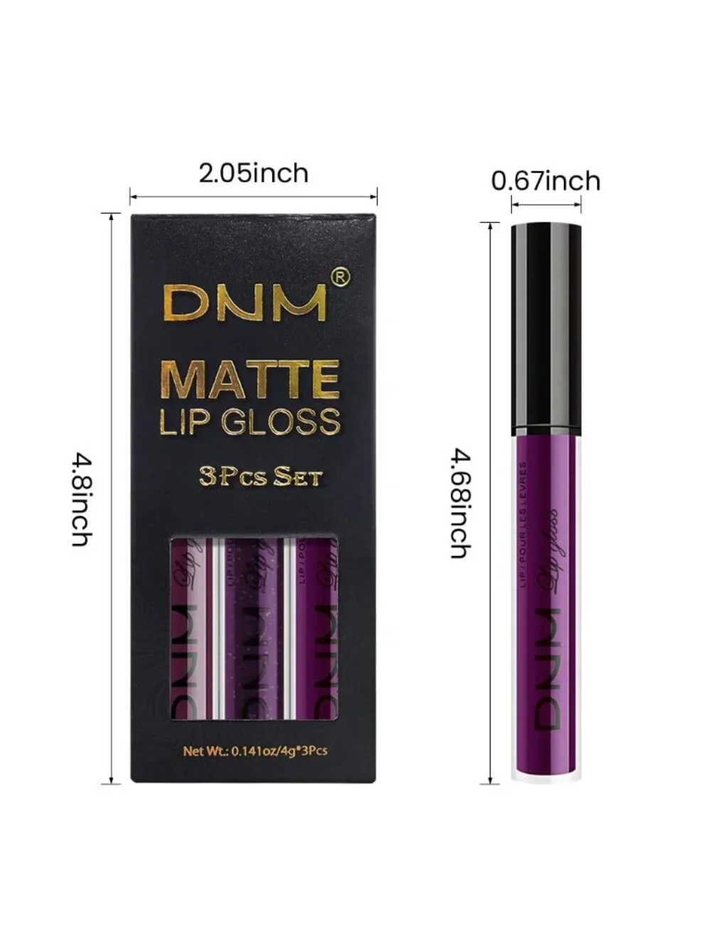 Set28-Burgundy Red & Dark Purple & Purple 3pcs Matte Liquid Lipstick Lip Gloss